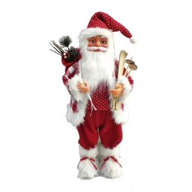 Classic shaped soft plush gift decor Christmas tree ornaments 9" 11" 12" 13" 16" 17" 18" 21" santa claus dolls