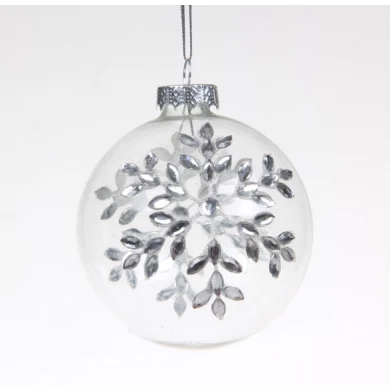 Clear Glass Ball Ornament With Decal Printing