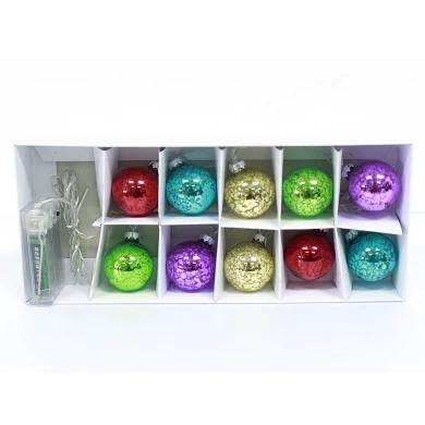 Colorful Lighted Christmas Hanging Ball Ornament With Lights