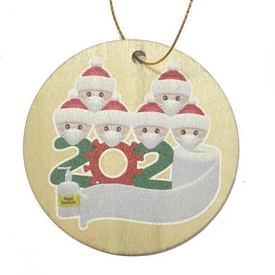 DIY Personalized Family decoration gift Hanging christmas 2020 wooden Quarantine ornaments