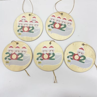 DIY Personalized Family decoration gift Hanging christmas 2020 wooden Quarantine ornaments