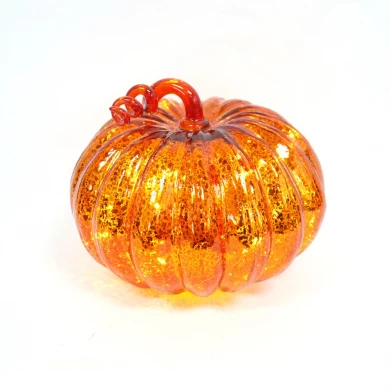 Delicate Good Quality Glass Pumpkin Ornament With Lights
