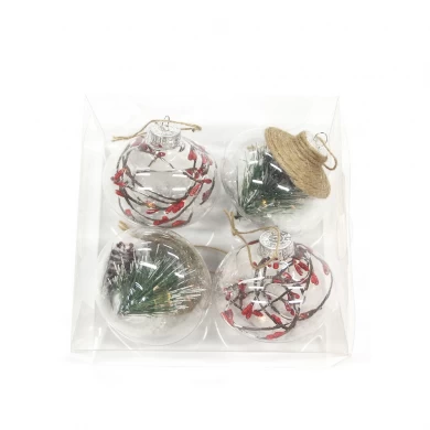 Excellent quality decorative plastic Christmas clear ball