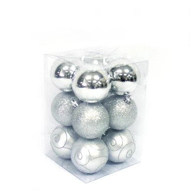 Fashionable decoration Shatterproof plastic Christmas Tree Ornaments ball Set