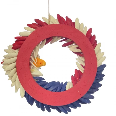 Independence day USA July 4th Patriotic Handcrafted Hanging Flag american eagle wreath