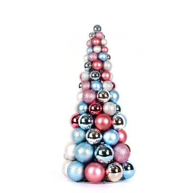作る 24"装飾的なクリスマス ボール ツリー