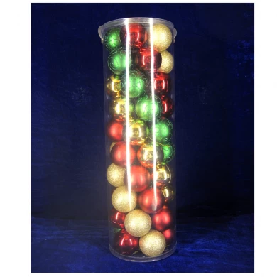 Multicolor Shatterproof plastic Christmas Ball Tube