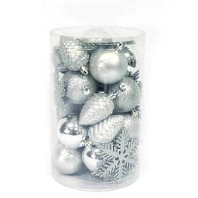 Novo estilo de Natal bola de decoração de plástico tubo