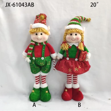 Xmas festival gift ornaments tree hanging santa doll plush christmas toy for home decor