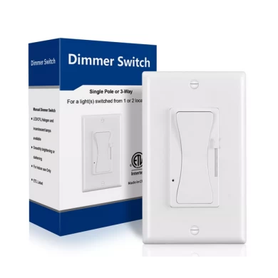 3-way Triac Dimmer switch 120V LED Light Dimmer for All Classes of Bulbs, Seamless to Control Incandescent, Halogen, Dimmable LED and CFL
