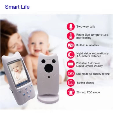 3.5inch LCD digital wireless video baby monitor Night Vision Baby Monitor with Temperature Monitoring