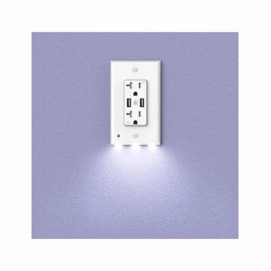 미국 표준 amazon alexa wifi usb 월 플레이트 스마트 콘센트 소켓 커버 led 빛