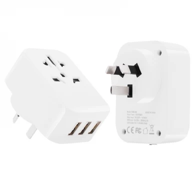 BS approval world EU UK AU US to 3 pins travel conversion plug universal socket to   USB UK plug adapter