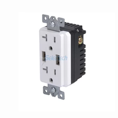 Electrical USB charger wall outlets Dual Type-A Replaceable inner core with 20A TR Receptacle