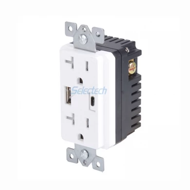 Electrical USB charger wall outlets Type-A and Type-C Replaceable inner core with 20A TR Receptacle
