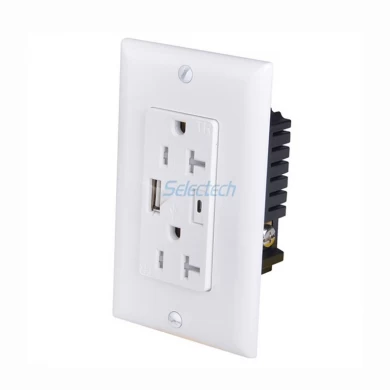 Electrical USB charger wall outlets Type-A and Type-C Replaceable inner core with 20A TR Receptacle