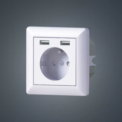 European Schuko soket Wall in AC Power French Outlets 16A 250V with 5V 2.4A USB Socket