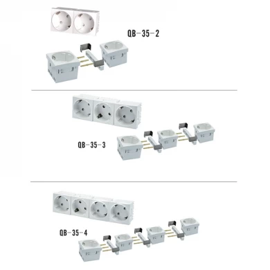 German-style AC power socket Embedded socket pdu modular socket 2,3,4 holes combination power module socket