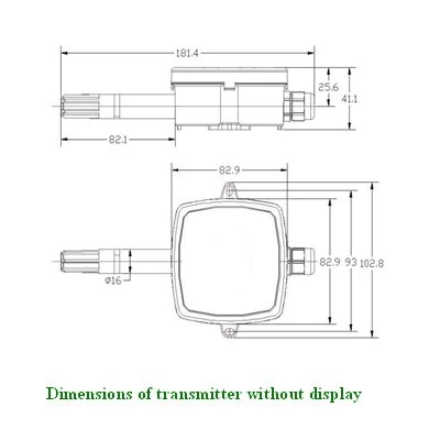 Humidity & Temperature Transmitter for Wall or Outdoor Mounting  without LED display SE-MQ series