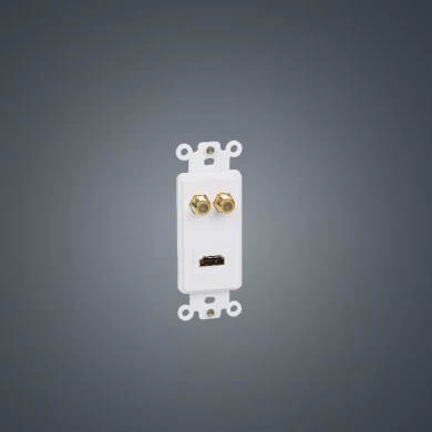 Combinación multifuncional de panel de pared, conector hembra coaxial RF tipo F + panel hembra jack HDMI