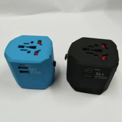 Cadeau promotionnel 2500mA Dual USB chargeur Universal World Travel Adapter Chine fournisseur