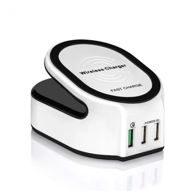 Slimme 50W QI 3 in 1 draadloze snellader met QC 3.0 Quick USB Charger