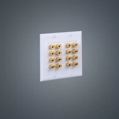 Standard Audio/Video Wall Jack, Gold Plated Copper Banana Binding Post  Coupler Type Wall Plate