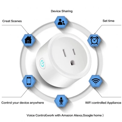 US Smart socket WiFi Afstandsbediening Timing aan / uit De Power Samrt Home plug Elektrische Mini Socket Ondersteuning Alexa Google