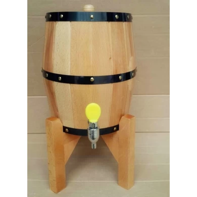 mini wooden barrel with stainless steel beer keg inlay
