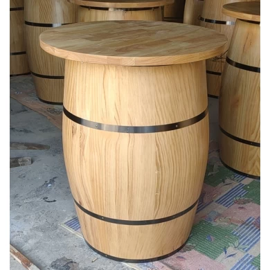 Bar wooden wine barrel table customized logo