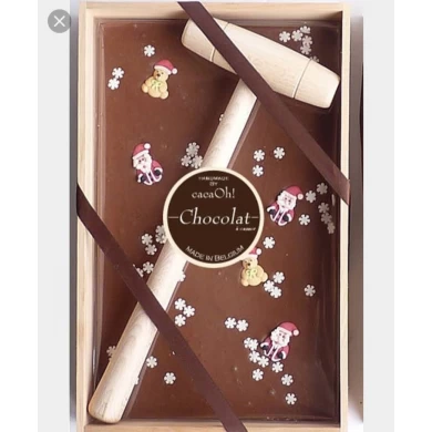 Christmas chocolate packing wood gift box with hammer