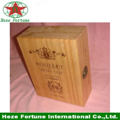 Customized simple wood box for glass bottles