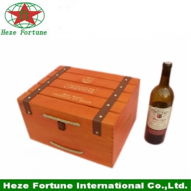 Customized simple wood box for glass bottles