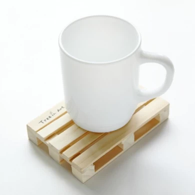 Personaliza estera de la taza del tamaño y el material de soporte de montaña rusa de madera de madera para el té y el café