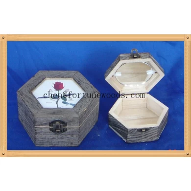 Different color and painting gift pine wooden material box for gift packaging