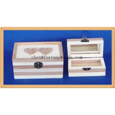 Different color and painting gift pine wooden material box for gift packaging
