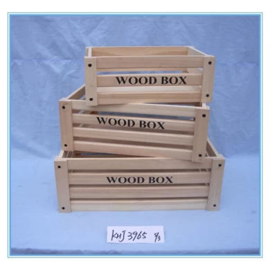 Eco friendly paulownia wood crates slat style