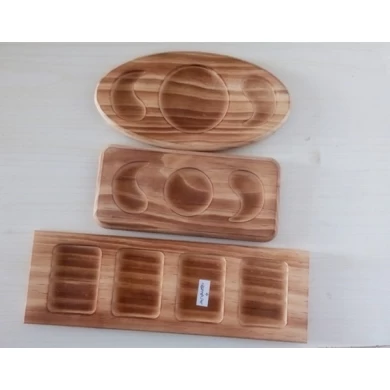 Grilled pine/paulownia wood tray different shape