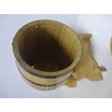 Open lid oak barrel with SGS food grade foil bag liner