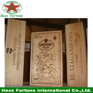 Paulownia material wooden wine box for wine packaging