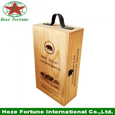 Paulownia wine box with rope handle for sale