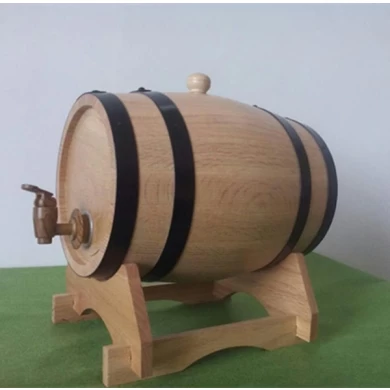 Varnish oak wood barrel with funnel custom logo