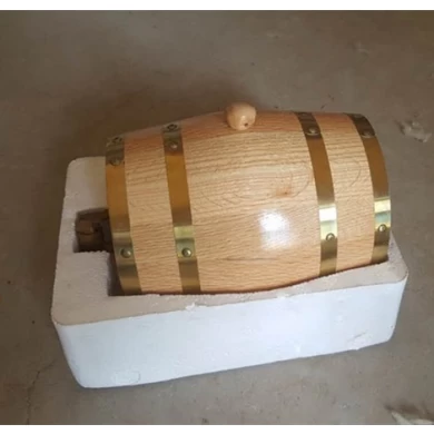 Varnish oak wood barrel with funnel custom logo