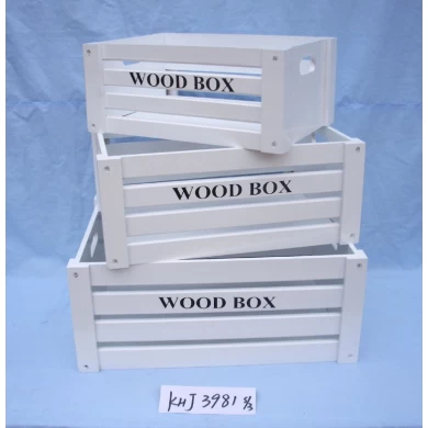 Caixa de pacote de madeira com design personalizado