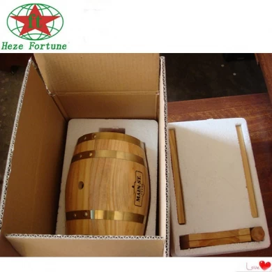 cheap pine wood wine barrel with custom size logo colour