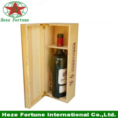 أنبوب جولة واحدة هدية زجاجة النبيذ صندوق خشبي