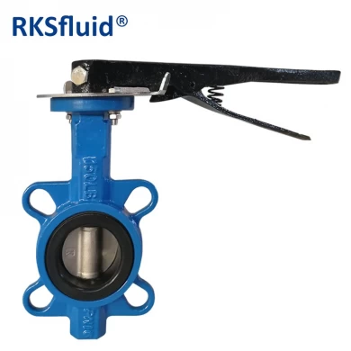 3 inch ductile cast iron manual resilient seat butterfly valve wafer type PN16 150 lbs for water supply