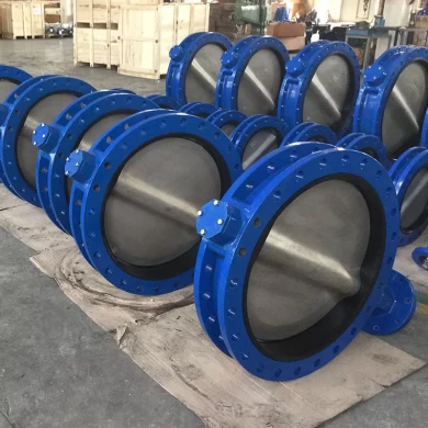 4inch 6inch EPDM wafer type DI CI manual double flanged centerline butterfly valve supplier price