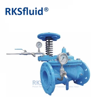 ANSI JIS Pression réduisant la vanne ductile fer de la pompe hydraulique automatique de pompe hydraulique PN10 PN16