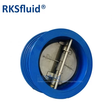 ANSI Válvula de retención Fabricante EPDM Asentada Válvula de retención de doble placa DN100 PN16 CF8 para gas de aceite de agua Gaso